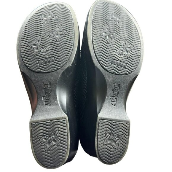 Alegria Etta Black Burnosh Snakeskin Wedge Lace Oxfords Shoes Size 9.5 / 40 - Picture 10 of 12